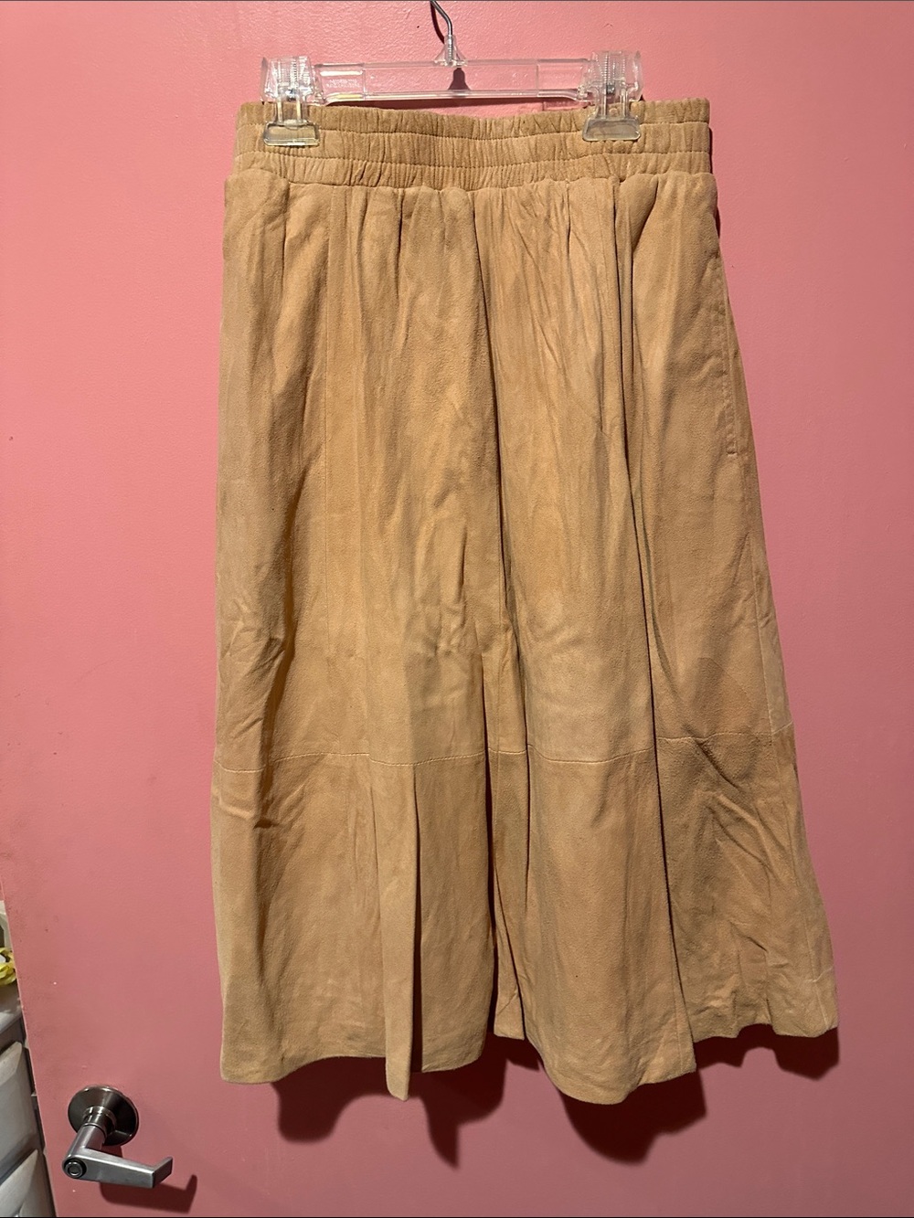 Vintage 1980’s tan calf side Jacket and skirt suit